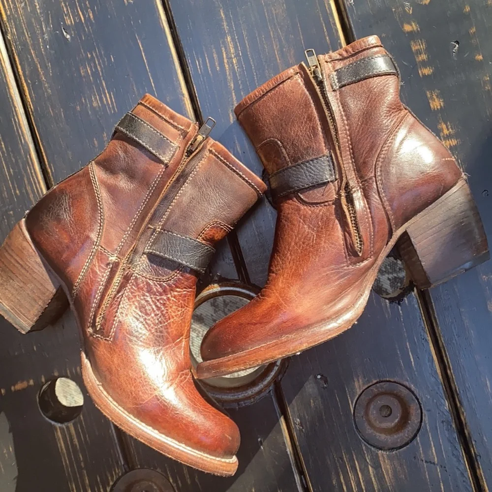 Bed Stu Ankle Boots with Double Buckle detail - Picture 3 of 14